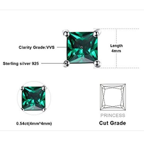 💚 Nano Russian Emerald Earrings- 925 Sterling Silver - Picture 6 of 7